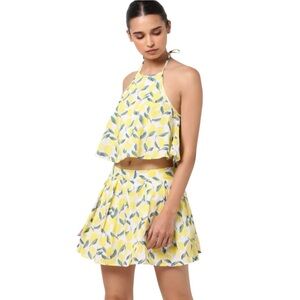 SERA | Lemon Print Cotton Skirt & Top Set, size Medium